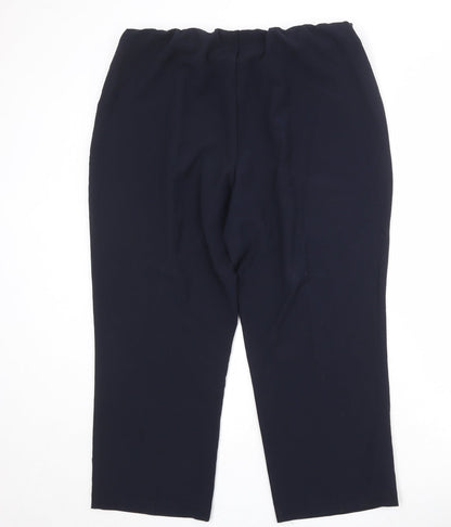 Womens UK Size 20 Classic Regular Fit  Blue Trousers