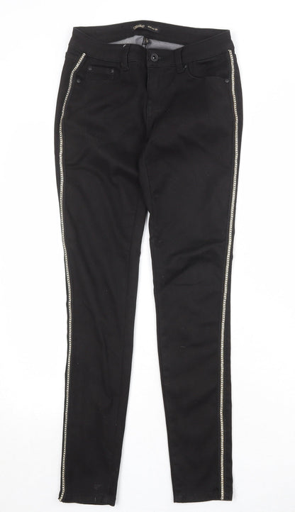 Toxik3 Womens Black Cotton Skinny Jeans Size S Regular Zip