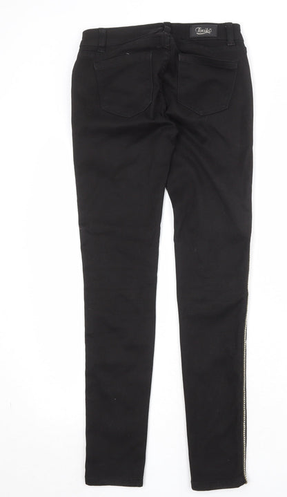 Toxik3 Womens Black Cotton Skinny Jeans Size S Regular Zip