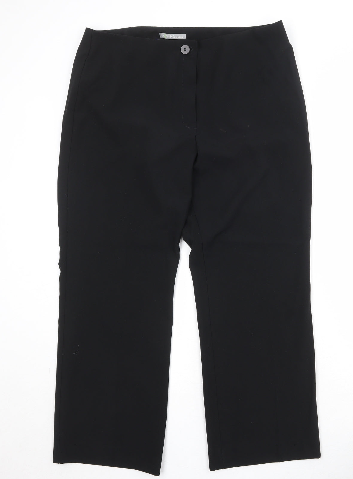 Womens UK Size 16 Marks and Spencer Regular Fit  Black Trousers