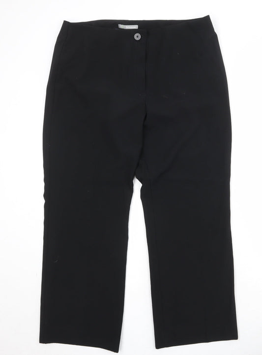 Womens UK Size 16 Marks and Spencer Regular Fit  Black Trousers