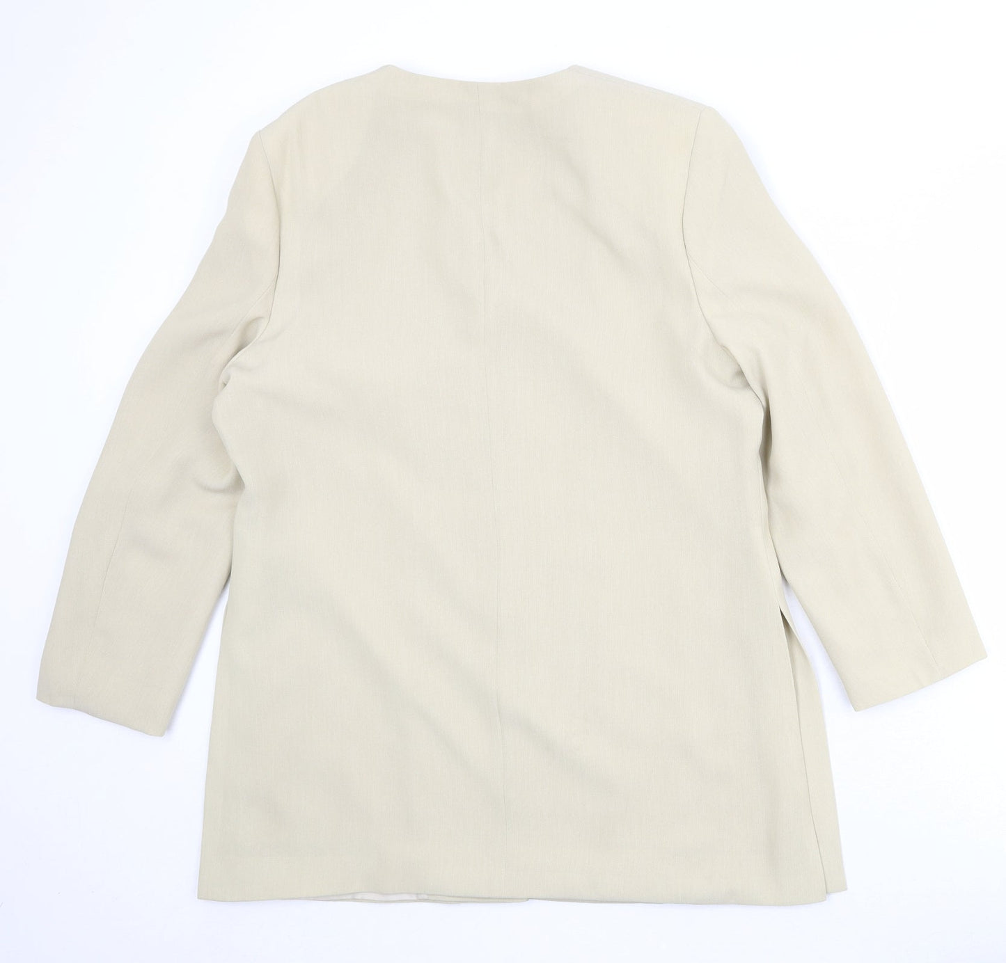 Marks and Spencer Womens Beige Polyester Jacket Blazer Size 16