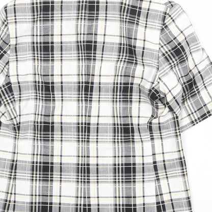 Marks and Spencer Womens White Plaid Polyester Jacket Blazer Size 14