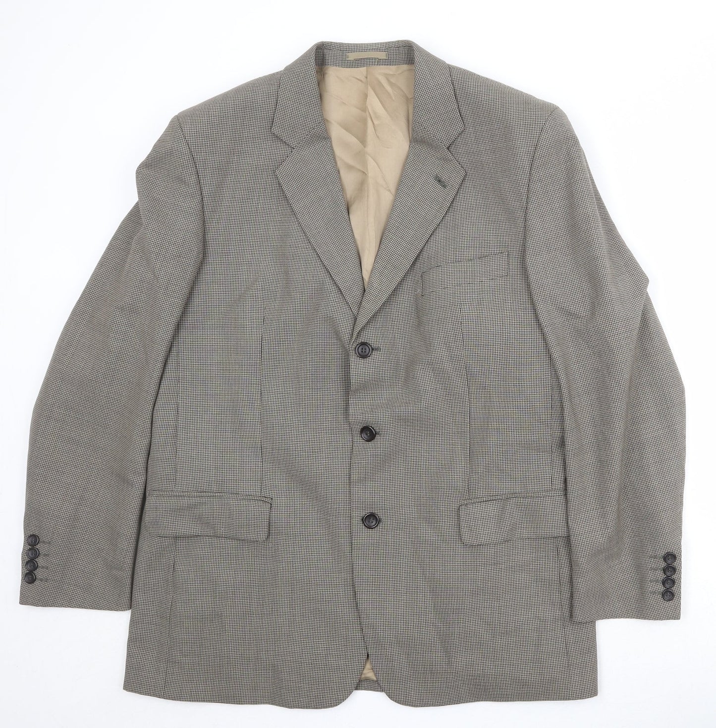 Mens UK Size 42 Brook Taverner Regular Beige Suit Jacket