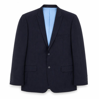 French Connection Mens Blue Striped Polyester Jacket Suit Jacket Size 42 Regular