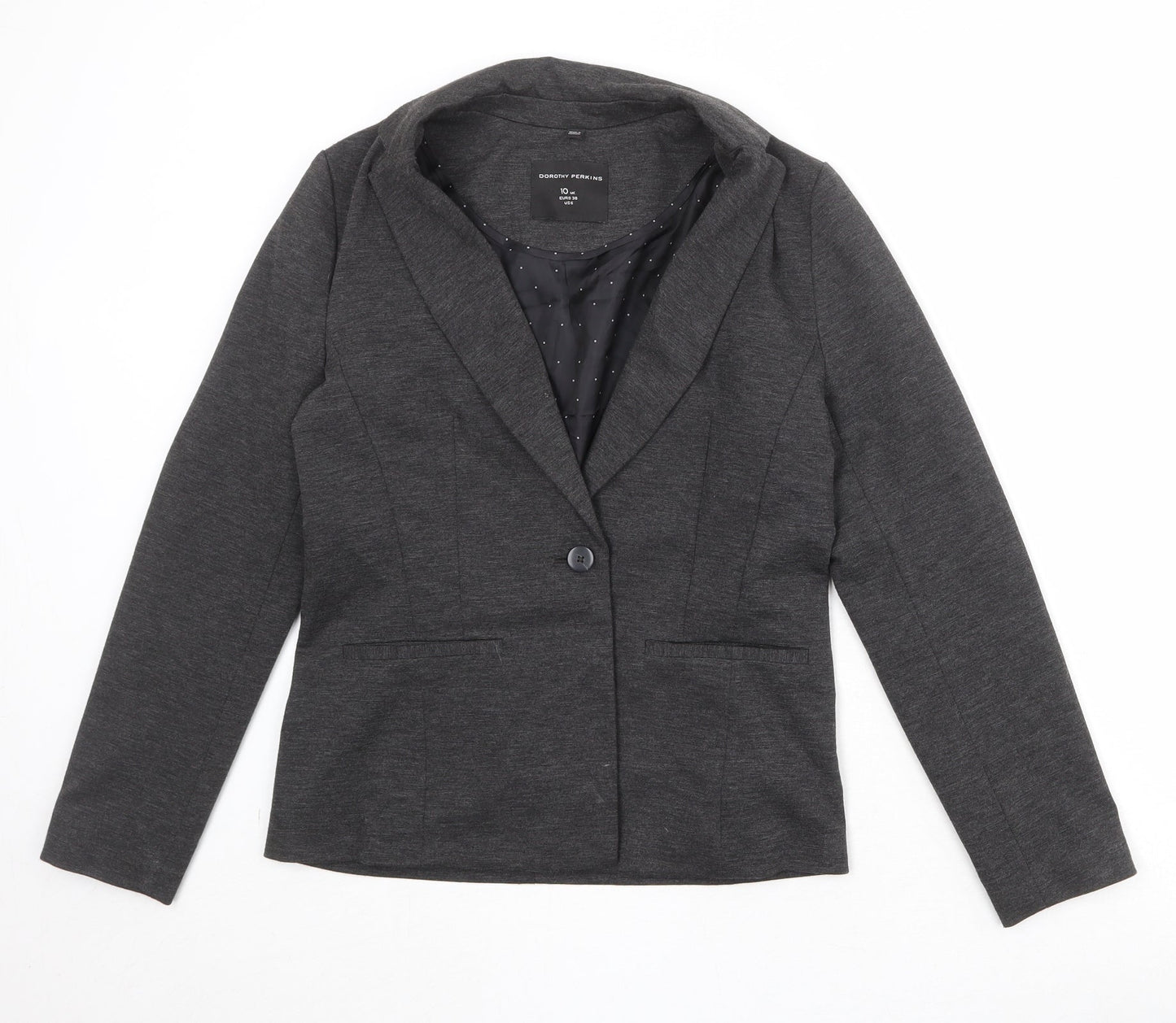 Dorothy Perkins Womens Black Polyester Jacket Blazer Size 10