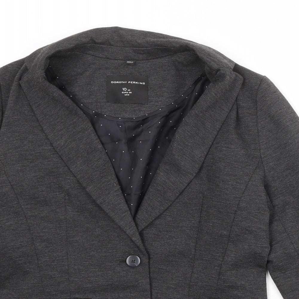 Dorothy Perkins Womens Black Polyester Jacket Blazer Size 10