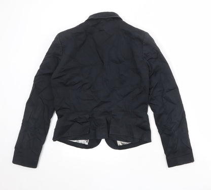 H&M Womens Black Polyester Jacket Blazer Size 14
