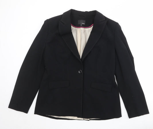 NEXT Womens Black Polyester Jacket Blazer Size 18