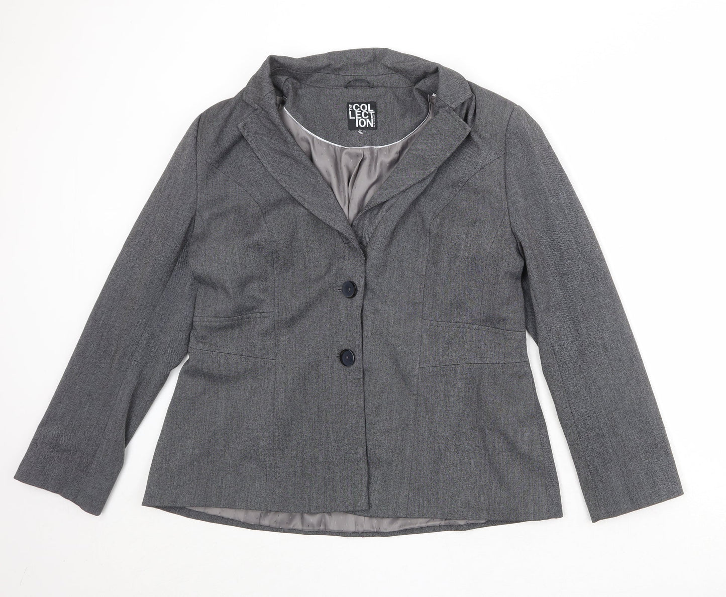 Debenhams Womens Grey Polyester Jacket Blazer Size 10