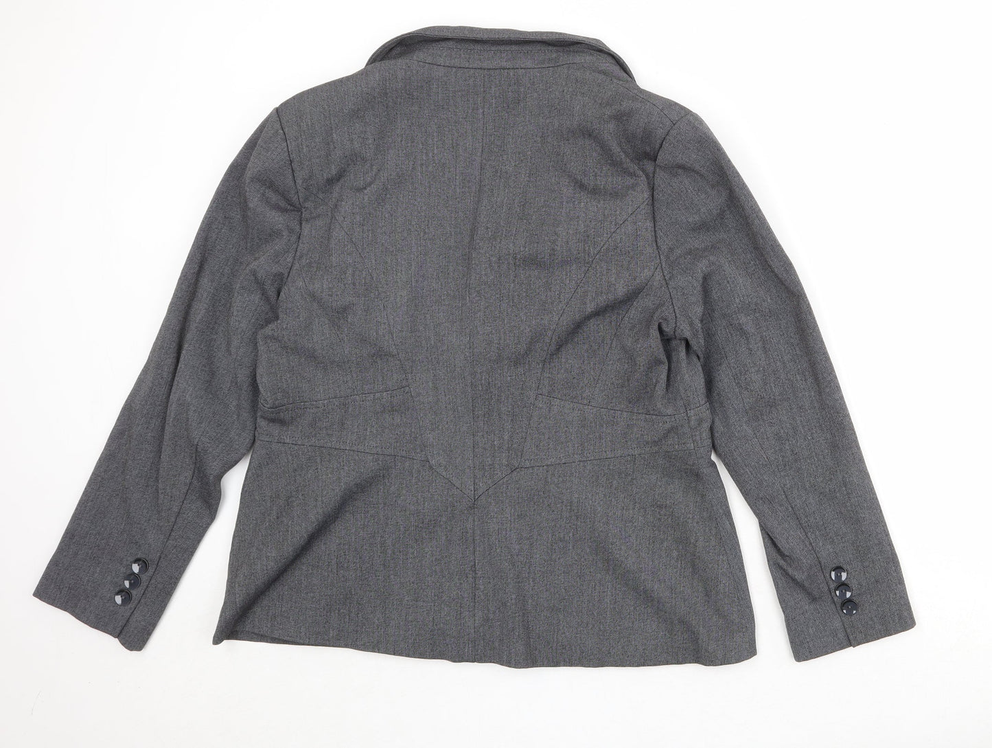 Debenhams Womens Grey Polyester Jacket Blazer Size 10