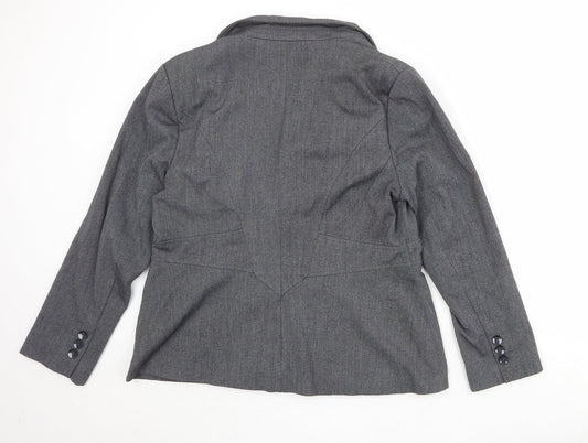 Debenhams Womens Grey Polyester Jacket Blazer Size 10
