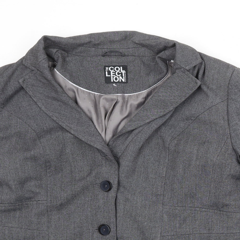 Debenhams Womens Grey Polyester Jacket Blazer Size 10