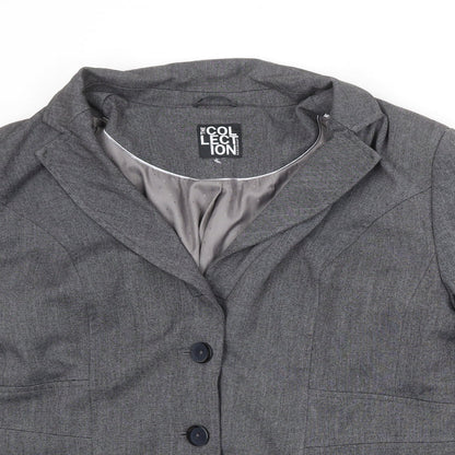 Debenhams Womens Grey Polyester Jacket Blazer Size 10