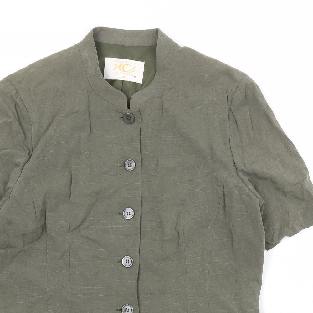 Country Casuals Womens Green Modal Jacket Blazer Size 14