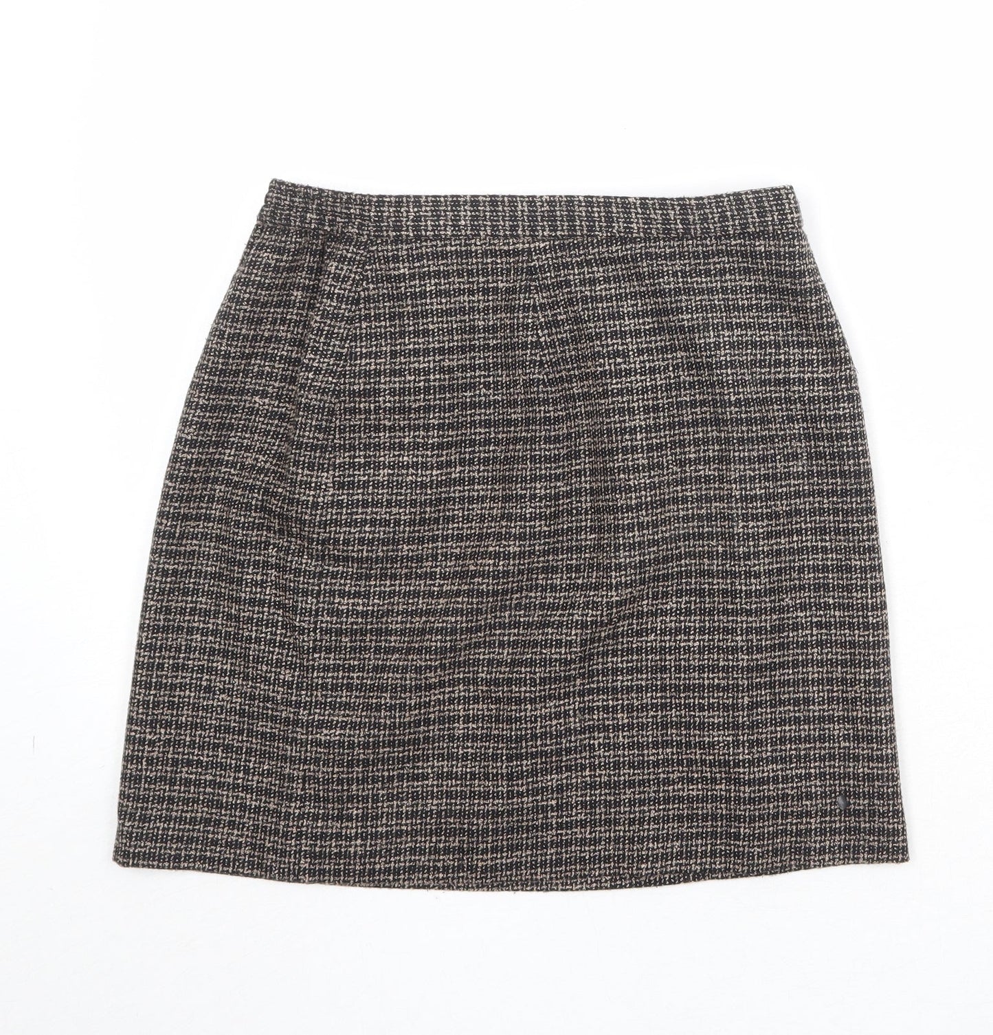 Norton Womens Brown Geometric Polyester A-Line Skirt Size 6 Zip