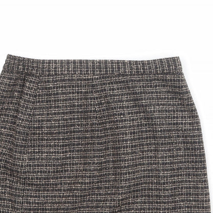Norton Womens Brown Geometric Polyester A-Line Skirt Size 6 Zip