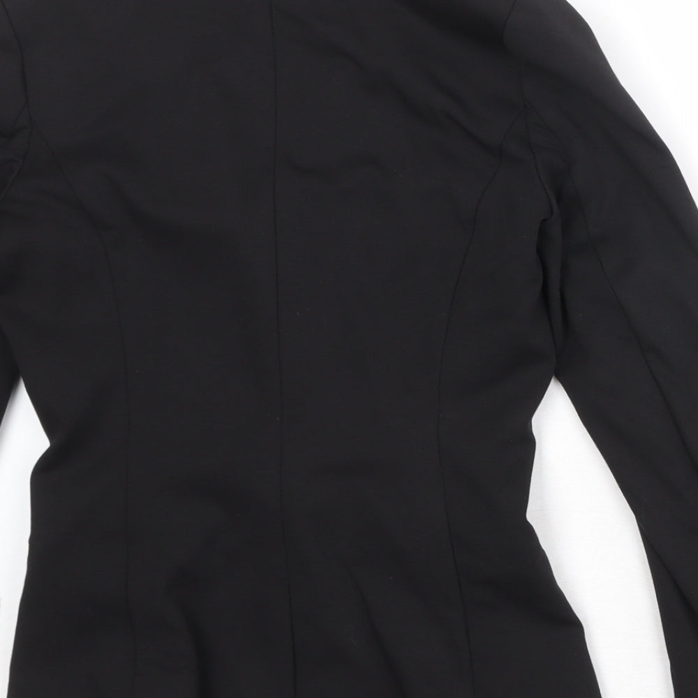 H&M Womens Black Polyester Jacket Blazer Size 8