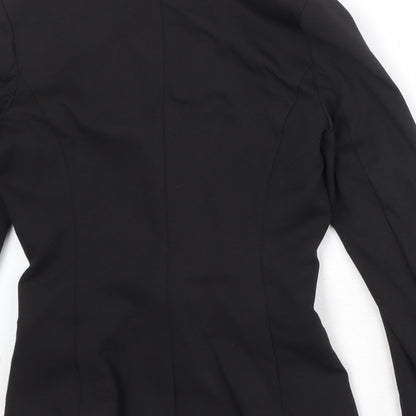 H&M Womens Black Polyester Jacket Blazer Size 8