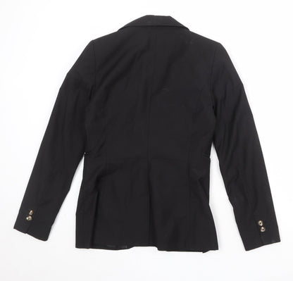 H&M Womens Black Polyester Jacket Suit Jacket Size 10