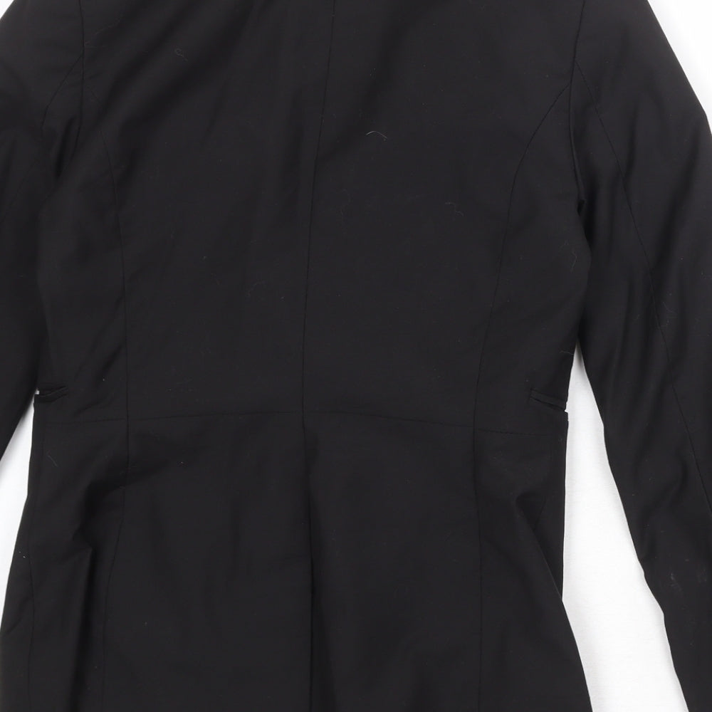 H&M Womens Black Polyester Jacket Suit Jacket Size 10