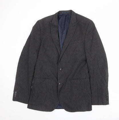 NEXT Mens Grey Polyester Jacket Suit Jacket Size 36 Regular