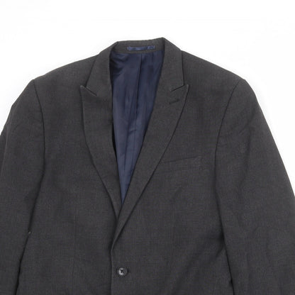 NEXT Mens Grey Polyester Jacket Suit Jacket Size 36 Regular