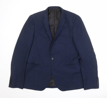 Mens UK Size 40 Burton Regular Blue Suit Jacket