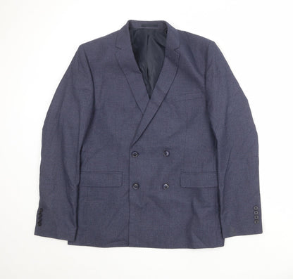 Mens UK Size 42 Boohoo Regular Blue Suit Jacket