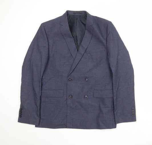Mens UK Size 42 Boohoo Regular Blue Suit Jacket
