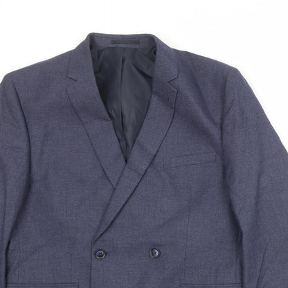 Mens UK Size 42 Boohoo Regular Blue Suit Jacket