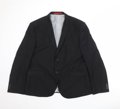 Marks and Spencer Mens Black Polyester Jacket Suit Jacket Size 44 Regular
