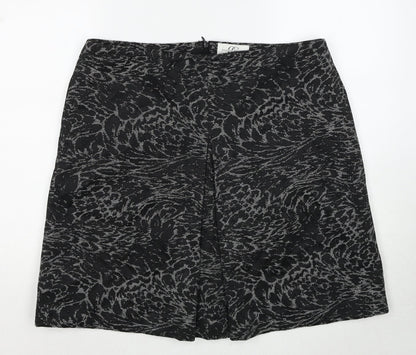 Country Casuals Womens Black Geometric Polyester A-Line Skirt Size 36 in Zip