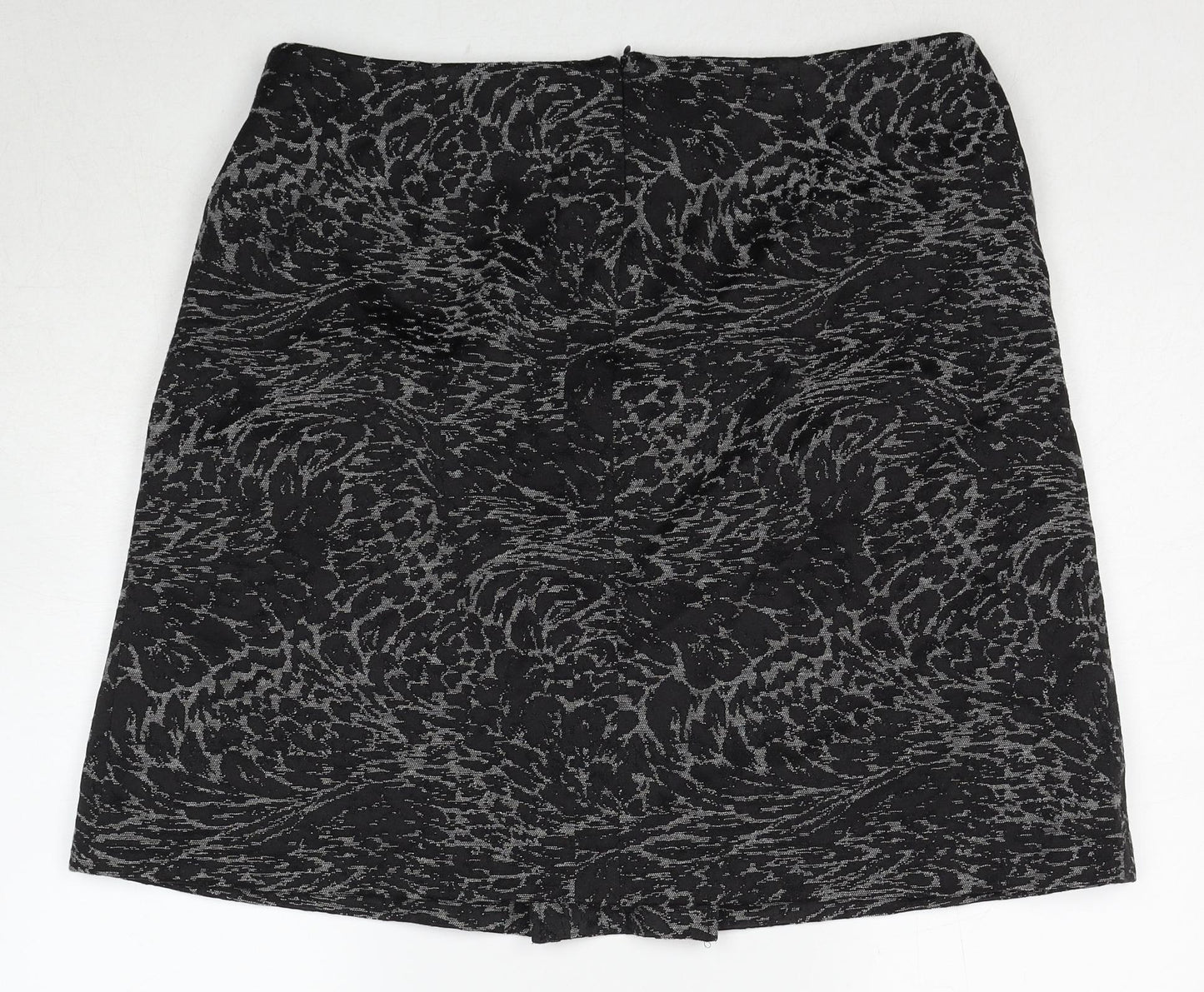 Country Casuals Womens Black Geometric Polyester A-Line Skirt Size 36 in Zip