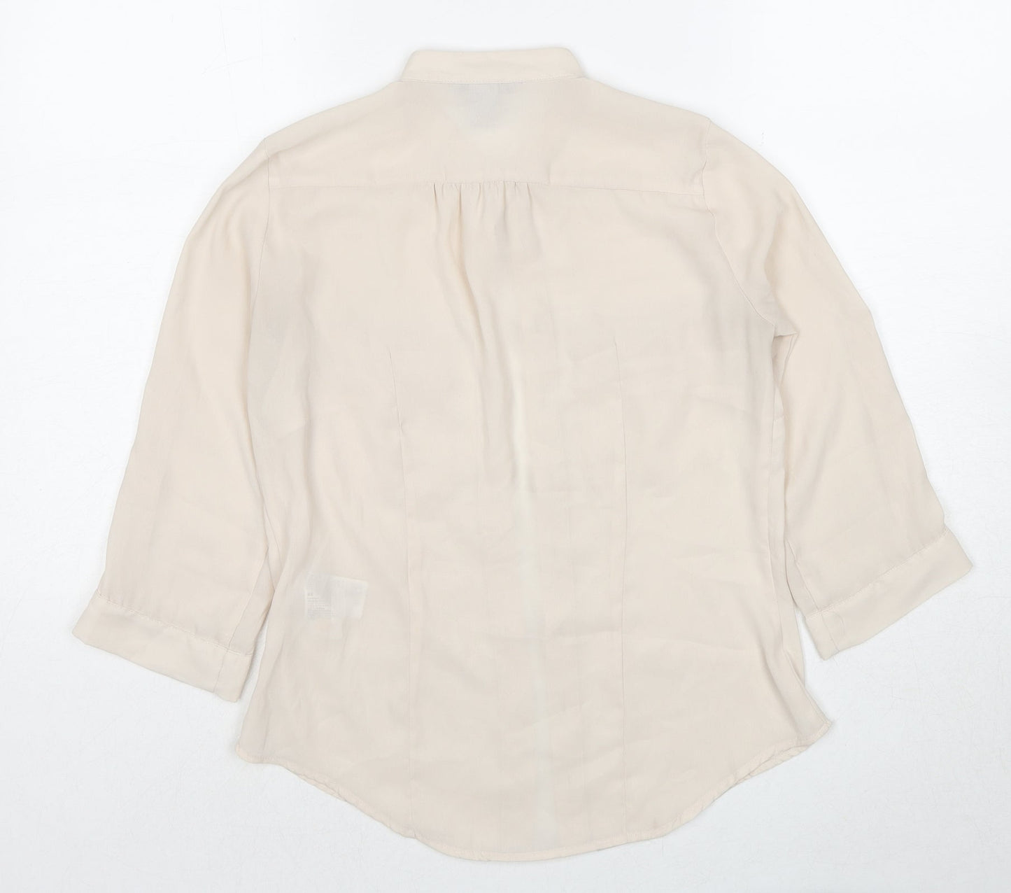 Womens UK Size 4 H&M Beige Basic Button-Up