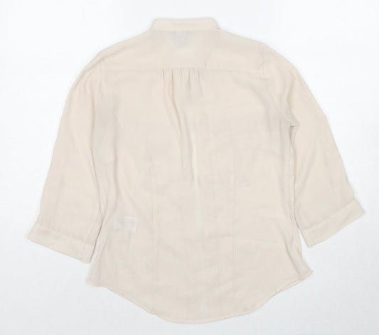 Womens UK Size 4 H&M Beige Basic Button-Up