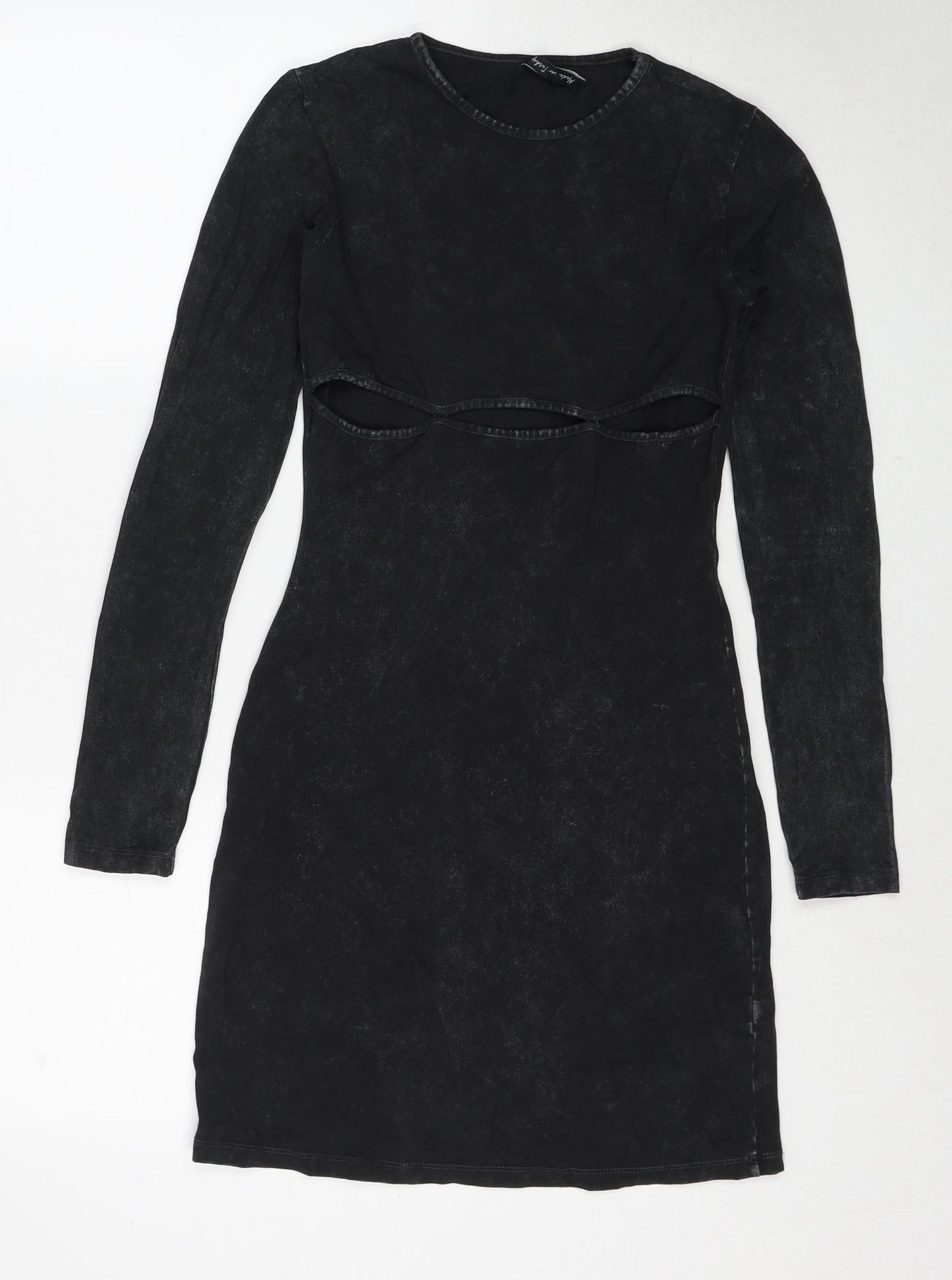 As You Womens Black Cotton A-Line Size 8 Round Neck Pullover