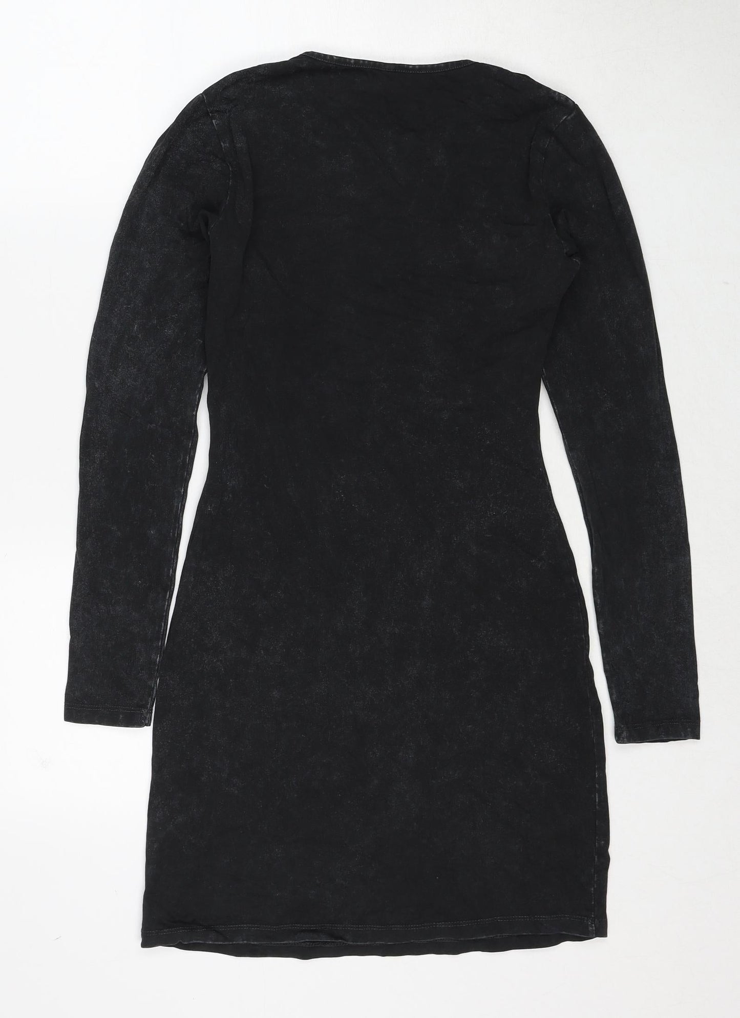 As You Womens Black Cotton A-Line Size 8 Round Neck Pullover