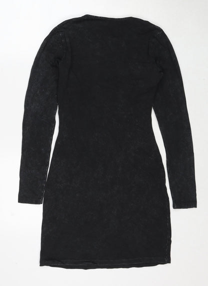 As You Womens Black Cotton A-Line Size 8 Round Neck Pullover