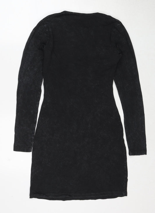 As You Womens Black Cotton A-Line Size 8 Round Neck Pullover