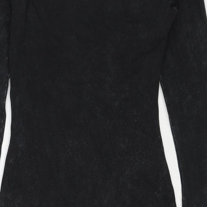 As You Womens Black Cotton A-Line Size 8 Round Neck Pullover