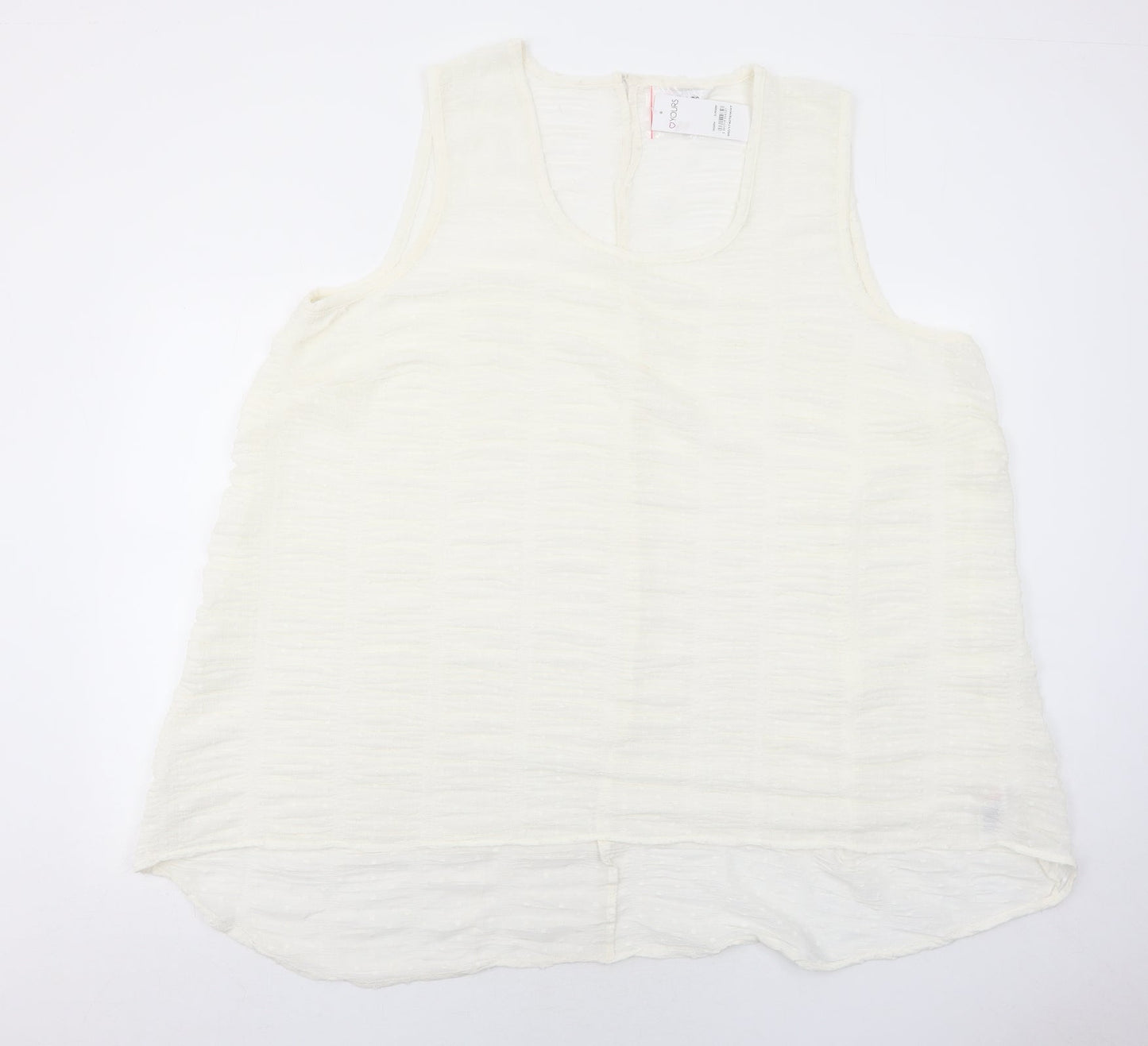 Womens UK Size 22 Yours Ivory Basic Tank