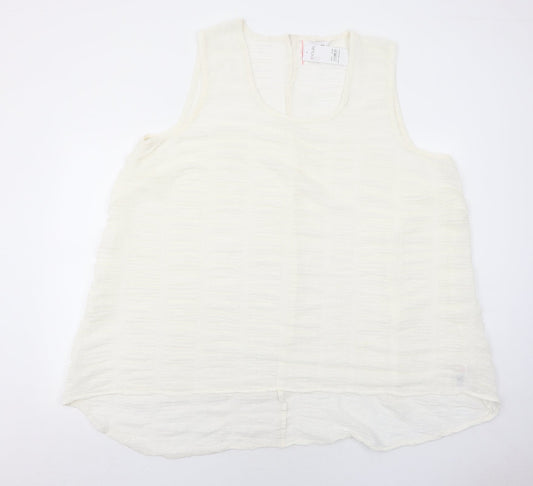 Womens UK Size 22 Yours Ivory Basic Tank