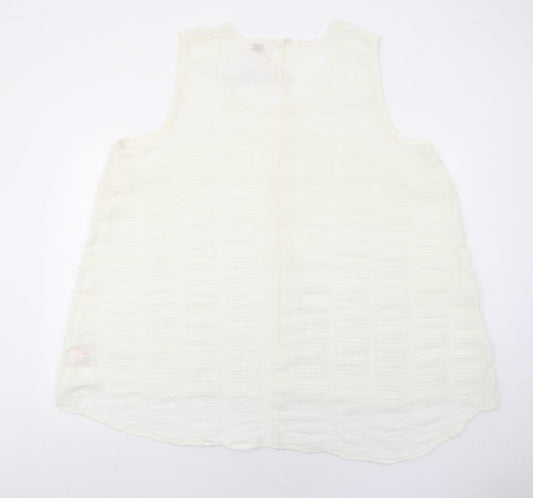 Womens UK Size 22 Yours Ivory Basic Tank