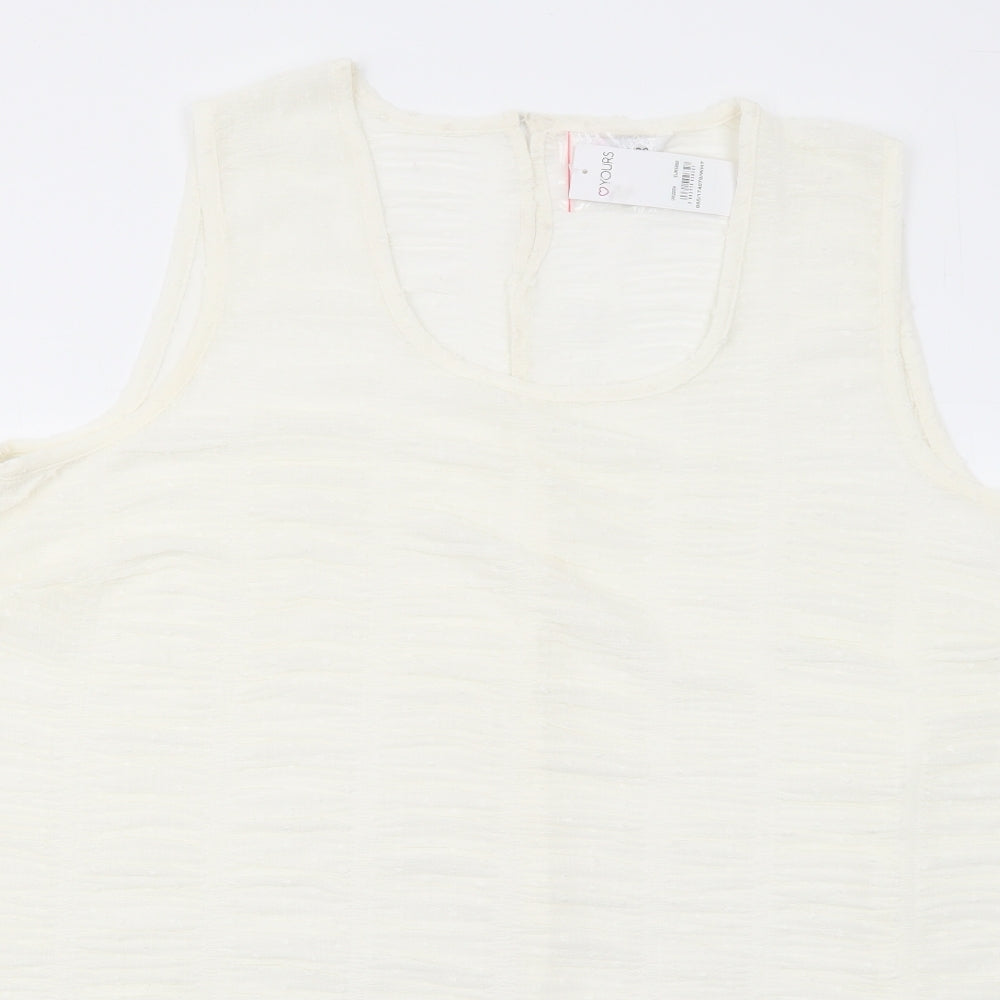 Womens UK Size 22 Yours Ivory Basic Tank