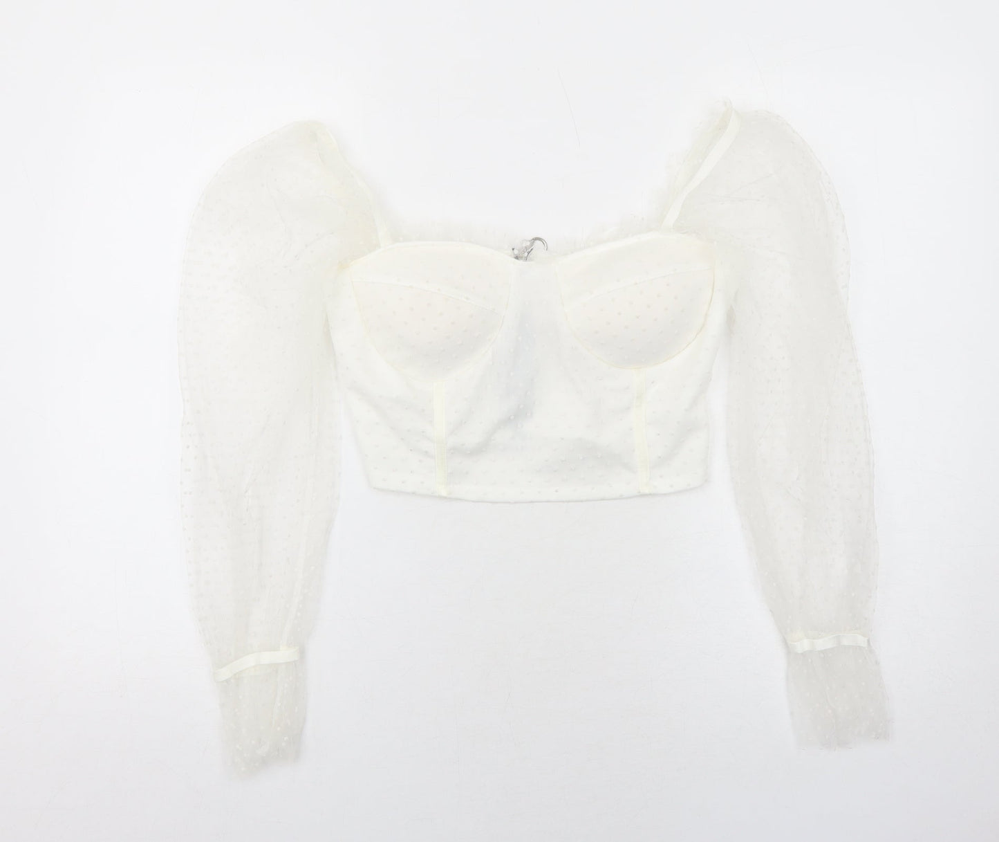 Womens UK Size M Cameo Rose White Basic Blouse