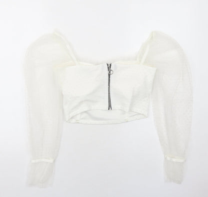 Womens UK Size M Cameo Rose White Basic Blouse