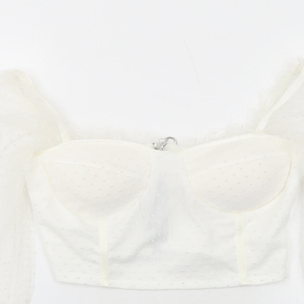 Womens UK Size M Cameo Rose White Basic Blouse