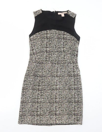 FOREVER 21 Womens Multicoloured Geometric Polyester A-Line Size XS Round Neck Zip