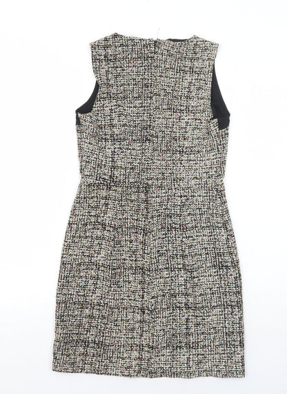 FOREVER 21 Womens Multicoloured Geometric Polyester A-Line Size XS Round Neck Zip